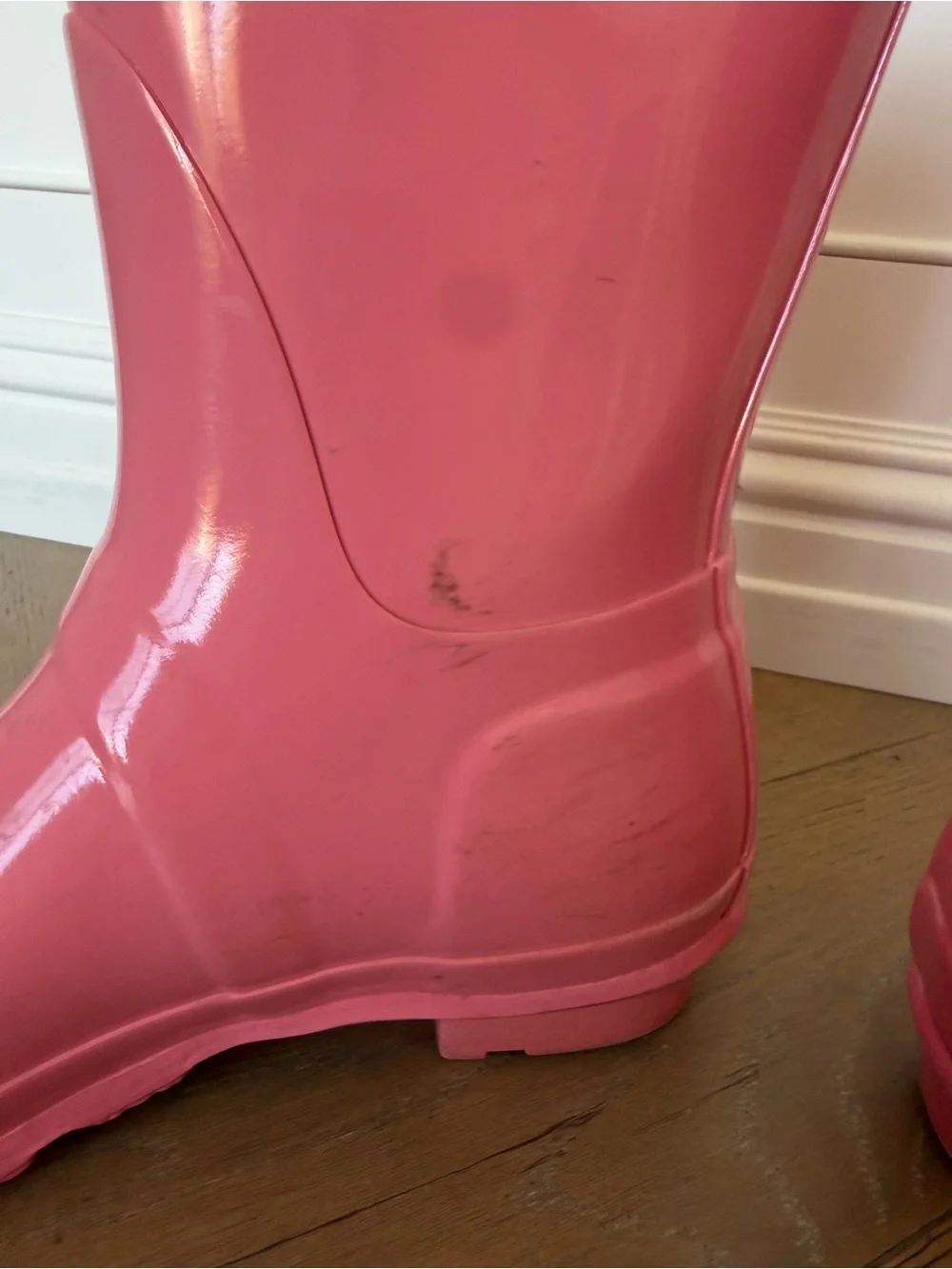 Hunter Pink Rain Boots with Knit Inserts